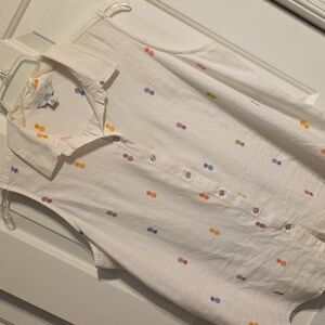 Croft & Barrow White Sleeveless Button Down Shirt